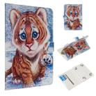 For 7 inch Universal Tablet PC Colored Drawing Pattern Horizontal Flip PU Leather Case with Holder & Card Slots(Tiger) - 1