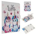 For 7 inch Universal Tablet PC Colored Drawing Pattern Horizontal Flip PU Leather Case with Holder & Card Slots(Couple Unicorn) - 1