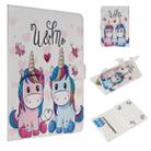 For 8 inch Universal Tablet PC Colored Drawing Pattern Horizontal Flip PU Leather Case with Holder & Card Slots(Couple Unicorn) - 1