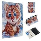 For Amazon Kindle Fire 7 2015 / 2017 Colored Drawing Pattern Horizontal Flip PU Leather Case with Holder & Card Slots(Tiger) - 1