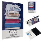 For Amazon Kindle HD10 2017 Colored Drawing Pattern Horizontal Flip PU Leather Case with Holder & Card Slots(Book and  Cat) - 1