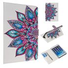 For iPad mini 5 / 4 / 3 / 2 / 1 Colored Drawing Pattern Horizontal Flip PU Leather Case with Holder & Card Slots(Half Flower) - 1