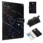 For Galaxy Tab A 8.0 (2018) / T387 Colored Drawing Pattern Horizontal Flip PU Leather Case with Holder & Card Slots(Black Marble) - 1