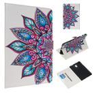 For Galaxy Tab A 10.5 / T590 Colored Drawing Pattern Horizontal Flip PU Leather Case with Holder & Card Slots(Half Flower) - 1