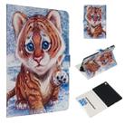 For Galaxy Tab S5e 10.5 T720 / T725 Colored Drawing Pattern Horizontal Flip PU Leather Case with Holder & Card Slots(Tiger) - 1