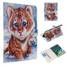 For  iPad Air 10.5 (2019) / iPad Pro 10.5 (2017) Colored Drawing Pattern Horizontal Flip PU Leather Case with Holder & Card Slots(Tiger) - 1
