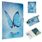 For  iPad Air 10.5 (2019) / iPad Pro 10.5 (2017) Colored Drawing Pattern Horizontal Flip PU Leather Case with Holder & Card Slots(Blue Butterfly) - 1