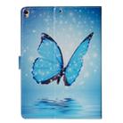For  iPad Air 10.5 (2019) / iPad Pro 10.5 (2017) Colored Drawing Pattern Horizontal Flip PU Leather Case with Holder & Card Slots(Blue Butterfly) - 3