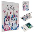 For  iPad Air 10.5 (2019) / iPad Pro 10.5 (2017) Colored Drawing Pattern Horizontal Flip PU Leather Case with Holder & Card Slots(Couple Unicorn) - 1
