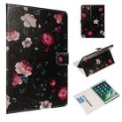 For  iPad Air 10.5 (2019) / iPad Pro 10.5 (2017) Colored Drawing Pattern Horizontal Flip PU Leather Case with Holder & Card Slots(Black Backgroud Flower) - 1