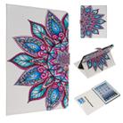 For iPad 4 / 3 / 2 Colored Drawing Pattern Horizontal Flip PU Leather Case with Holder & Card Slots(Half Flower) - 1