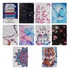 For iPad 4 / 3 / 2 Colored Drawing Pattern Horizontal Flip PU Leather Case with Holder & Card Slots(Black Backgroud Flower) - 8
