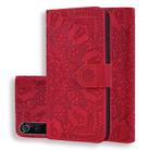 Calf Pattern Double Folding Design Embossed Leather Case with Wallet & Holder & Card Slots for Xiaomi Mi 9(Red) - 1