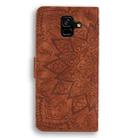 Calf Pattern Double Folding Design Embossed Leather Case with Wallet & Holder & Card Slots for Galaxy A6 (2018)(Brown) - 3