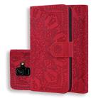 Calf Pattern Double Folding Design Embossed Leather Case with Wallet & Holder & Card Slots for Galaxy A6 (2018)(Red) - 1