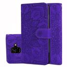 Calf Pattern Double Folding Design Embossed Leather Case with Wallet & Holder & Card Slots for Galaxy A6 (2018)(Purple) - 1