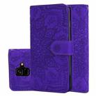 Calf Pattern Double Folding Design Embossed Leather Case with Wallet & Holder & Card Slots for Galaxy A6 (2018)(Purple) - 1