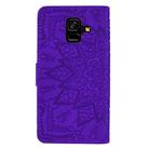 Calf Pattern Double Folding Design Embossed Leather Case with Wallet & Holder & Card Slots for Galaxy A6 (2018)(Purple) - 3