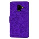 Calf Pattern Double Folding Design Embossed Leather Case with Wallet & Holder & Card Slots for Galaxy A6 (2018)(Purple) - 3