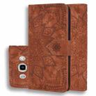 Calf Pattern Double Folding Design Embossed Leather Case with Wallet & Holder & Card Slots for Galaxy J5 (2016) / J510(Brown) - 1