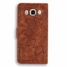 Calf Pattern Double Folding Design Embossed Leather Case with Wallet & Holder & Card Slots for Galaxy J5 (2016) / J510(Brown) - 3