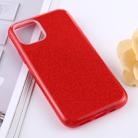 For iPhone 11 Pro Max Full Coverage TPU + PC Glittery Powder Protective Back Case (Red) - 1