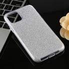 For iPhone 11 Pro Max Full Coverage TPU + PC Glittery Powder Protective Back Case (Silver) - 1