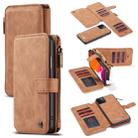 For iPhone 11 Pro CaseMe-007 Detachable Multifunctional Horizontal Flip Leather Case with Card Slot & Holder & Zipper Wallet & Photo Frame  Max(Brown) - 1