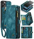 For iPhone 11 Pro CaseMe-008 Detachable Multifunctional Horizontal Flip Leather Case with Card Slot & Holder & Zipper Wallet & Photo Frame (Blue) - 1