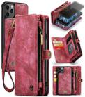 For iPhone 11 Pro Max CaseMe-008 Detachable Multifunctional Horizontal Flip Leather Case with Card Slot & Holder & Zipper Wallet & Photo Frame (Red) - 1