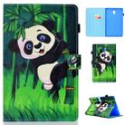 for Galaxy Tab A 10.5 T590 Colored Drawing Stitching Horizontal Flip Leather Case, with Holder & Card Slots(Panda) - 1