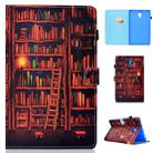 for Galaxy Tab A 10.5 T590 Colored Drawing Stitching Horizontal Flip Leather Case, with Holder & Card Slots(Bookshelf) - 1