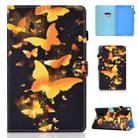 for Galaxy Tab S5e T720 Colored Drawing Stitching Horizontal Flip Leather Case, with Holder & Card Slots(Golden Butterfly) - 1