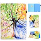 For iPad Pro 11 inch Colored Drawing Stitching Horizontal Flip Leather Case, with Holder & Card Slots & Sleep / Wake-up function(Colorful Tree) - 1