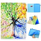 For iPad 5 / 6 Colored Drawing Stitching Horizontal Flip Leather Case, with Holder & Card Slots & Sleep / Wake-up function(Colorful Tree) - 1
