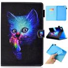 For iPad Mini 1 / 2 / 3 / 4 / 5 Colored Drawing Stitching Horizontal Flip Leather Case, with Holder & Card Slots & Sleep / Wake-up function(Super Cat) - 1
