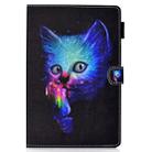 For iPad Mini 1 / 2 / 3 / 4 / 5 Colored Drawing Stitching Horizontal Flip Leather Case, with Holder & Card Slots & Sleep / Wake-up function(Super Cat) - 2