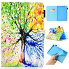 For iPad Mini 1 / 2 / 3 / 4 / 5 Colored Drawing Stitching Horizontal Flip Leather Case, with Holder & Card Slots & Sleep / Wake-up function(Colorful Tree) - 1
