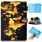 For iPad Mini 1 / 2 / 3 / 4 / 5 Colored Drawing Stitching Horizontal Flip Leather Case, with Holder & Card Slots & Sleep / Wake-up function(Golden Butterfly) - 1