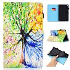 For Amazon Kindle Fire HD 8 Colored Drawing Stitching Horizontal Flip Leather Case, with Holder & Card Slots(Colorful Tree) - 1