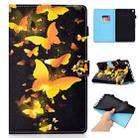 For Amazon Kindle Fire HD 8 Colored Drawing Stitching Horizontal Flip Leather Case, with Holder & Card Slots(Golden Butterfly) - 1