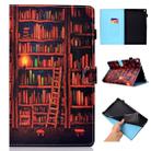 For Amazon Kindle Fire HD 10 Colored Drawing Stitching Horizontal Flip Leather Case, with Holder & Card Slots(Bookshelf) - 1