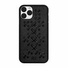 For iPhone 11 Pro (5.8 inch) RAIGOR INVERSE WEAVE Series PU+TPU+PC Solid Color Protective Case(Black) - 1