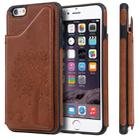 For iPhone 6 Plus Cat Tree Embossing Pattern Shockproof Protective Case with Card Slots & Photo Frame(Brown) - 1