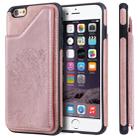 For iPhone 6 Cat Tree Embossing Pattern Shockproof Protective Case with Card Slots & Photo Frame(Rose Gold) - 1