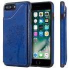 For iPhone 7 Plus / 8 Plus Cat Tree Embossing Pattern Shockproof Protective Case with Card Slots & Photo Frame(Blue) - 1