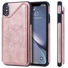 For iPhone XS Max Cat Tree Embossing Pattern Shockproof Protective Case with Card Slots & Photo Frame(Rose Gold) - 1