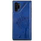 For Galaxy Note 10+ Cat Tree Embossing Pattern Shockproof Protective Case with Card Slots & Photo Frame(Blue) - 2