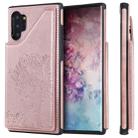 For Galaxy Note 10+ Cat Tree Embossing Pattern Shockproof Protective Case with Card Slots & Photo Frame(Rose Gold) - 1