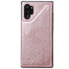 For Galaxy Note 10+ Cat Tree Embossing Pattern Shockproof Protective Case with Card Slots & Photo Frame(Rose Gold) - 2